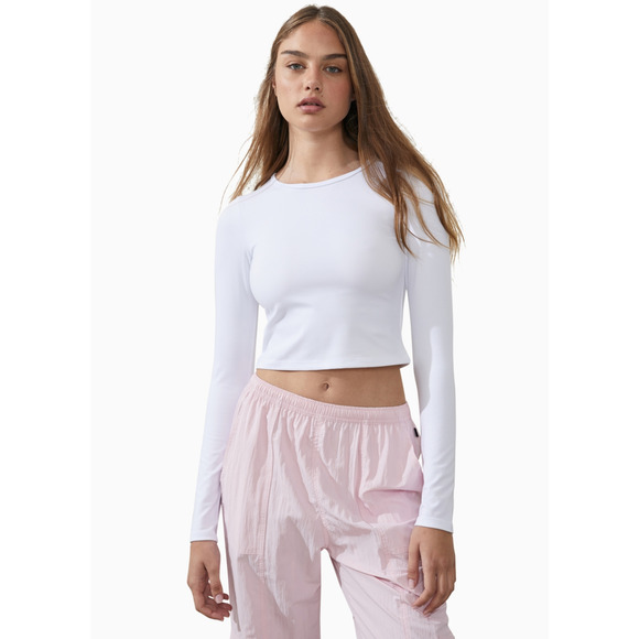 Cotton on Body Women Ultra Soft Fitted Long Sleeve Top White Size S - Picture 1 of 2